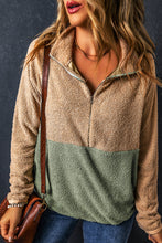 Load image into Gallery viewer, Melissa Two Tones Color Block Half Zip Fleece Sweatshirt