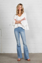 Load image into Gallery viewer, MID-RISE BANDED WIDER FLARE JEANS