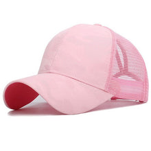 Load image into Gallery viewer, Camo Messy Bun Ponytail Womens Hat
