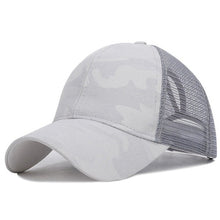 Load image into Gallery viewer, Camo Messy Bun Ponytail Womens Hat