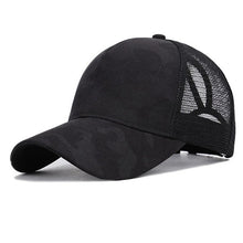 Load image into Gallery viewer, Camo Messy Bun Ponytail Womens Hat