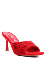 Load image into Gallery viewer, Imprint Diamante Stud Slip On Sandals