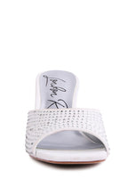 Load image into Gallery viewer, Imprint Diamante Stud Slip On Sandals