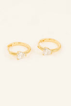 Load image into Gallery viewer, Heart Stone Hoops