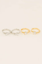 Load image into Gallery viewer, Heart Stone Hoops