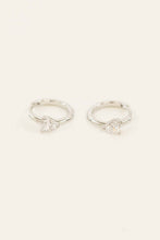 Load image into Gallery viewer, Heart Stone Hoops