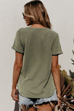 Load image into Gallery viewer, Women Twist Short Sleeve Corded V Neck Top