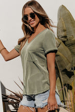 Load image into Gallery viewer, Women Twist Short Sleeve Corded V Neck Top