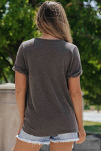Load image into Gallery viewer, Women Twist Short Sleeve Corded V Neck Top