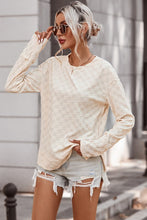 Load image into Gallery viewer, Women Beige Solid Textured Thumbhole Sleeve Top