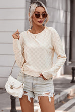 Load image into Gallery viewer, Women Beige Solid Textured Thumbhole Sleeve Top
