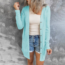 Load image into Gallery viewer, Women Solid Color Open-Front Buttons Cardigan