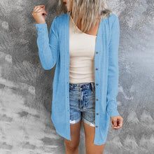 Load image into Gallery viewer, Women Solid Color Open-Front Buttons Cardigan