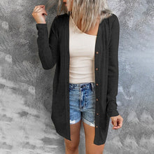 Load image into Gallery viewer, Women Solid Color Open-Front Buttons Cardigan