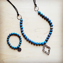 Load image into Gallery viewer, Blue Chrysocolla Stretch Bracelet w/ Coin