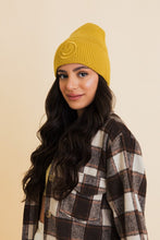 Load image into Gallery viewer, Happy Face Embroidered Ribbed Knit Beanie