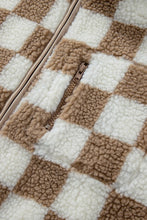 Load image into Gallery viewer, Checkered Sherpa Collared Jacket Vest