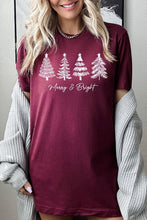 Load image into Gallery viewer, Merry & Bright Christmas Trees Graphic Tee