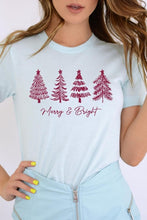 Load image into Gallery viewer, Merry & Bright Christmas Trees Graphic Tee