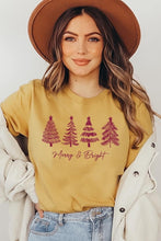 Load image into Gallery viewer, Merry & Bright Christmas Trees Graphic Tee