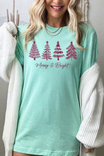 Load image into Gallery viewer, Merry & Bright Christmas Trees Graphic Tee