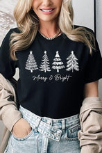 Load image into Gallery viewer, Merry & Bright Christmas Trees Graphic Tee