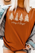 Load image into Gallery viewer, Merry & Bright Christmas Trees Graphic Tee