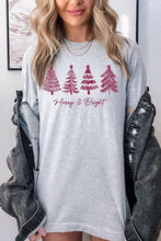 Load image into Gallery viewer, Merry & Bright Christmas Trees Graphic Tee