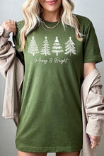 Load image into Gallery viewer, Merry & Bright Christmas Trees Graphic Tee