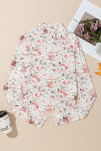 Load image into Gallery viewer, Floral Long Sleeve High Neck Sheath Mesh Shirt