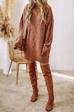 Load image into Gallery viewer, Women Knit Drop Shoulder Loose Fit Sweater Dress