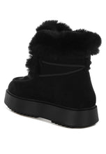 Load image into Gallery viewer, Bunting Faux Fur Collar Flatform Boots