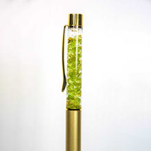 Load image into Gallery viewer, Gemstone Pen w/ 23K Pure Gold Flakes