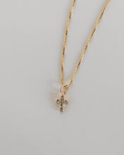 Load image into Gallery viewer, Gold Filled CZ Mini Cross Necklace