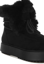 Load image into Gallery viewer, Bunting Faux Fur Collar Flatform Boots