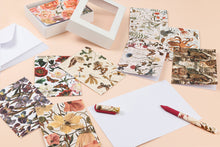 Load image into Gallery viewer, Notecards with Envelopes - Set of 16 "Greens and Flowers"