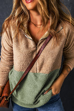 Load image into Gallery viewer, Melissa Two Tones Color Block Half Zip Fleece Sweatshirt