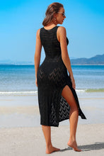 Load image into Gallery viewer, Side Split Crochet Coverup Long Beach Dress