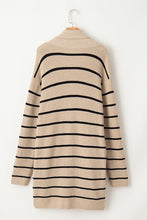Load image into Gallery viewer, Stripe Shawl Neckline Open Cardigan with Pockets