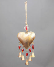 Load image into Gallery viewer, Heart Chime brass bells decorative ornaments