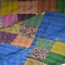 Load image into Gallery viewer, Hand Stitched Kantha  Silk  Vintage throw