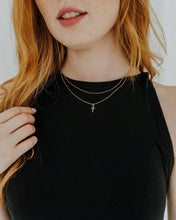 Load image into Gallery viewer, Gold Cross Necklace 18k Filled Dainty Faith Pendant