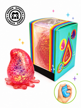 Load image into Gallery viewer, Assorted Colors Glitter Squishy Drop Toy in Display Box (3.5") MSND6