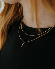 Load image into Gallery viewer, Gold Cross Necklace 18k Filled Dainty Faith Pendant