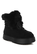 Load image into Gallery viewer, Bunting Faux Fur Collar Flatform Boots
