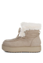 Load image into Gallery viewer, Bunting Faux Fur Collar Flatform Boots