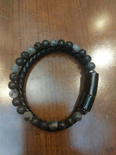Load image into Gallery viewer, Leather Tiger Eye Lava Stone Bracelet Magnetic Clasp