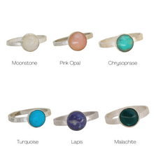 Load image into Gallery viewer, Limited Edition Gemstone Stacking Rings - Opal, Chrysoprase, Lapis, Malachite or Moonstone
