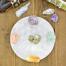 Load image into Gallery viewer, Flower of Life Laser Engraved Selenite Plates