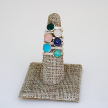 Load image into Gallery viewer, Limited Edition Gemstone Stacking Rings - Opal, Chrysoprase, Lapis, Malachite or Moonstone